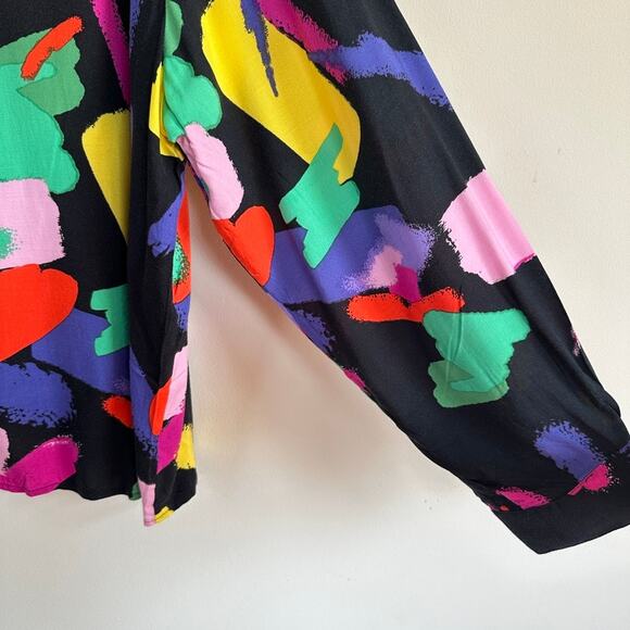 New Look Vintage 90s y2K Retro Shirt Long Sleeve Button Front Blouse Womens 1X - Picture 3 of 10